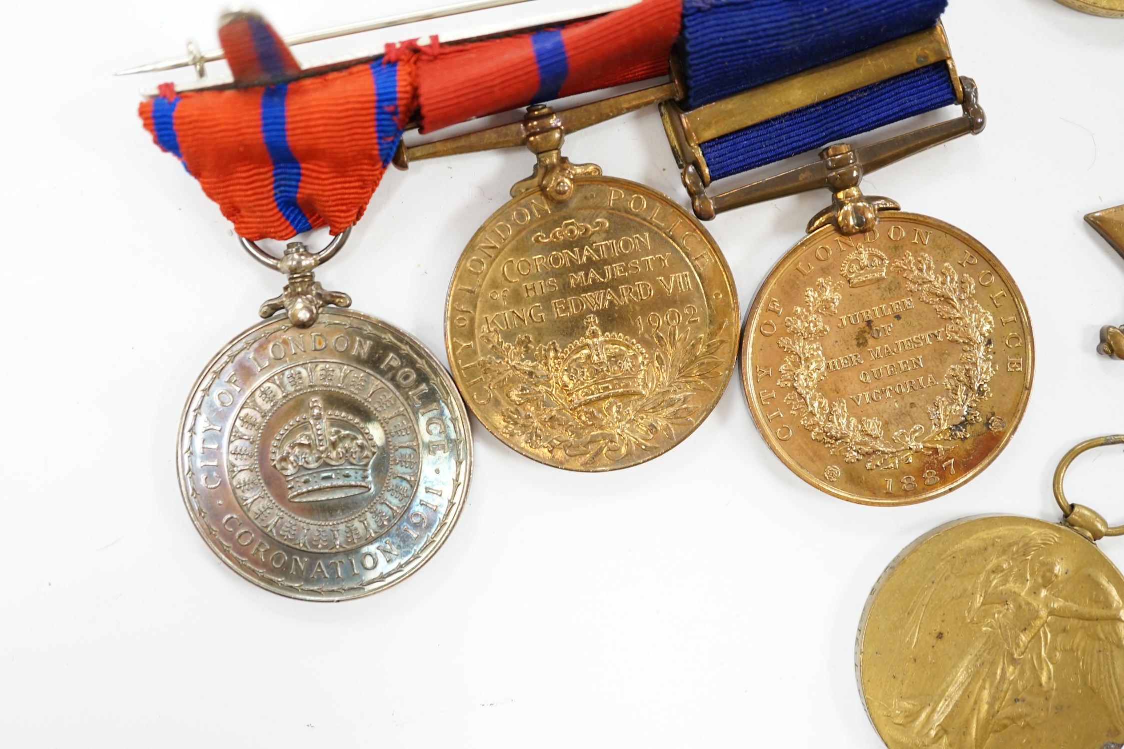 Two First World War medal groups; a group awarded to Private P.N. Lavers, City of London Yeomanry